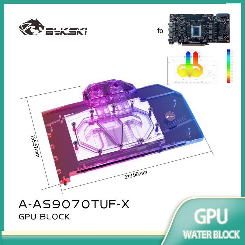 Rx 9070 Xt - บล็อก GPU Bykski สำหรับการ์ดแสดงผล ASUS Radeon