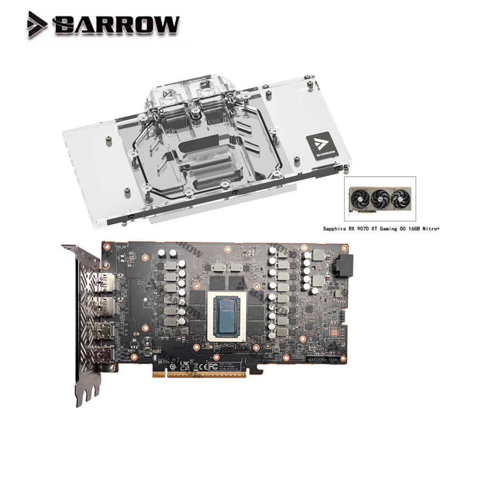 บล็อกน้ำระบายความร้อนการ์ดจอ B - Rx 9070 16Gb บทวิจารณ์และราคา