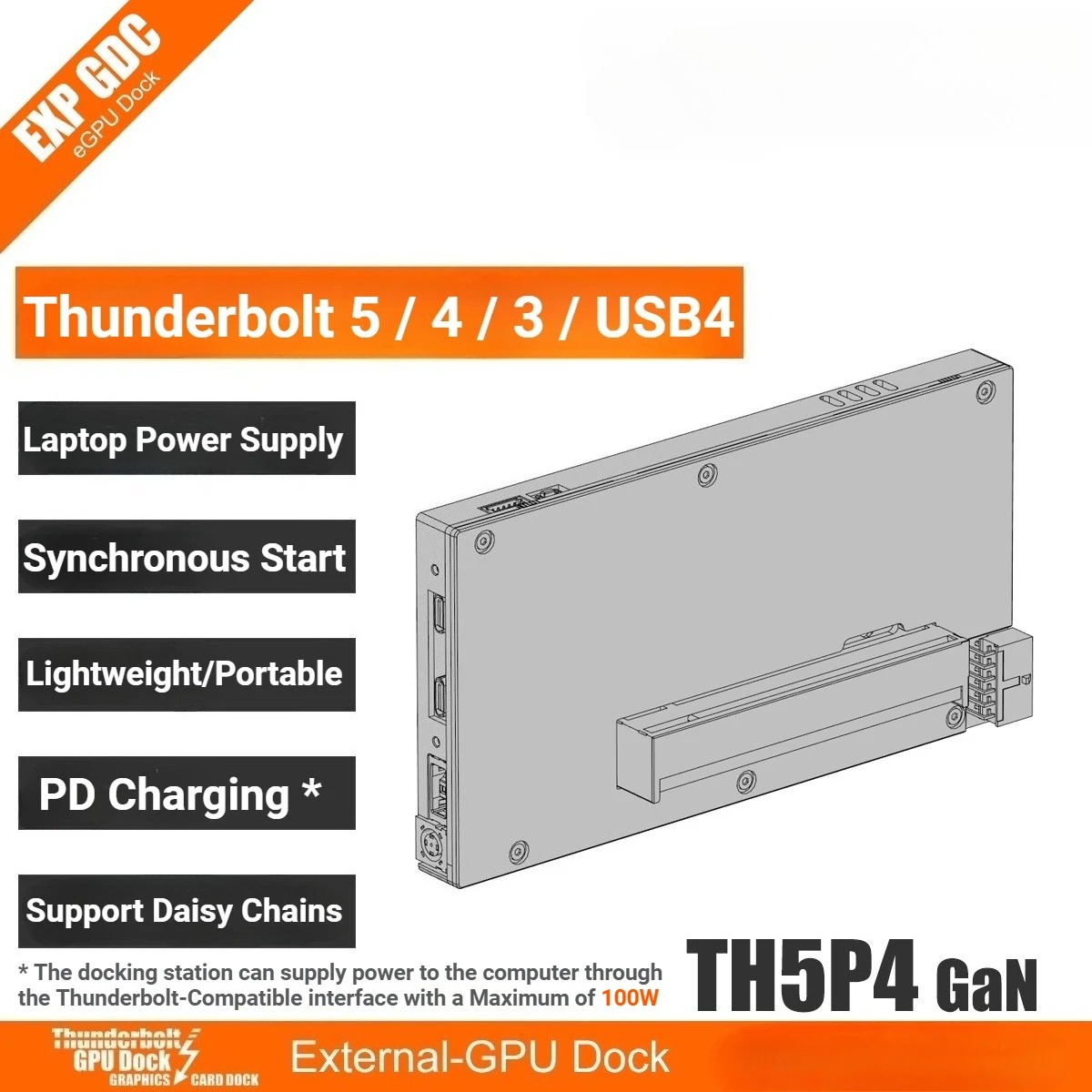 TH5P4GaN แล็ปท็อป Thunderbolt  - Gpu External Dock Egpu Thunderbolt 4 บทวิจารณ์และราคา